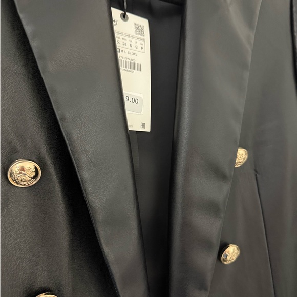 Zara Black Blazer with Gold Buttons - Picture 3 of 3